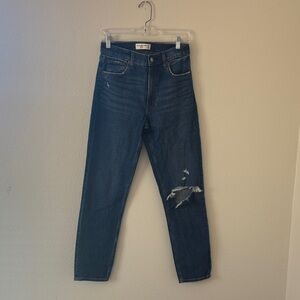 Abercrombie & Fitch Women's High Rise Dark Blue Jeans